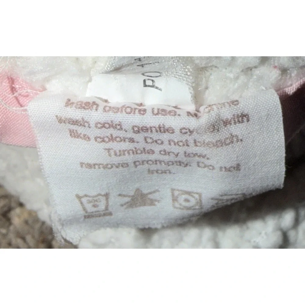 Carter's Baby Blanket Pink White Circles Dots‎ Sherpa